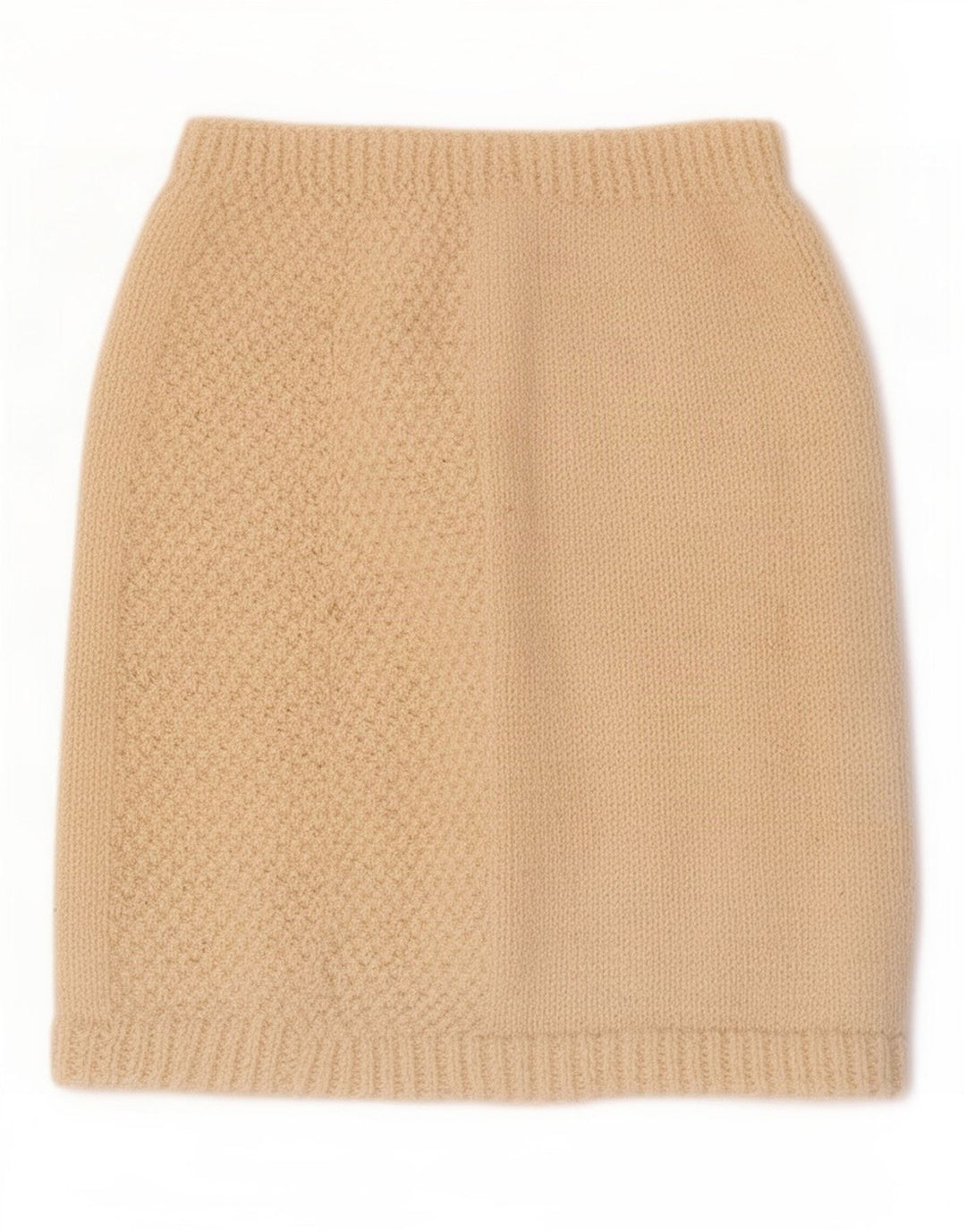 vintage Femme Tricot Mini Jupe W26 Petit Beige
