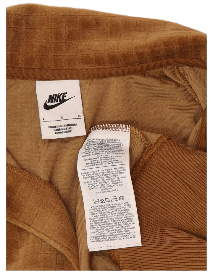Nike Sweat-shirt surdimensionné en velours pour femme UK 16 Large Marron Polyester