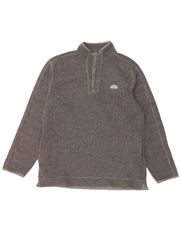 Weird Fish Sweat-shirt à col zippé pour homme en polyester moucheté grand gris