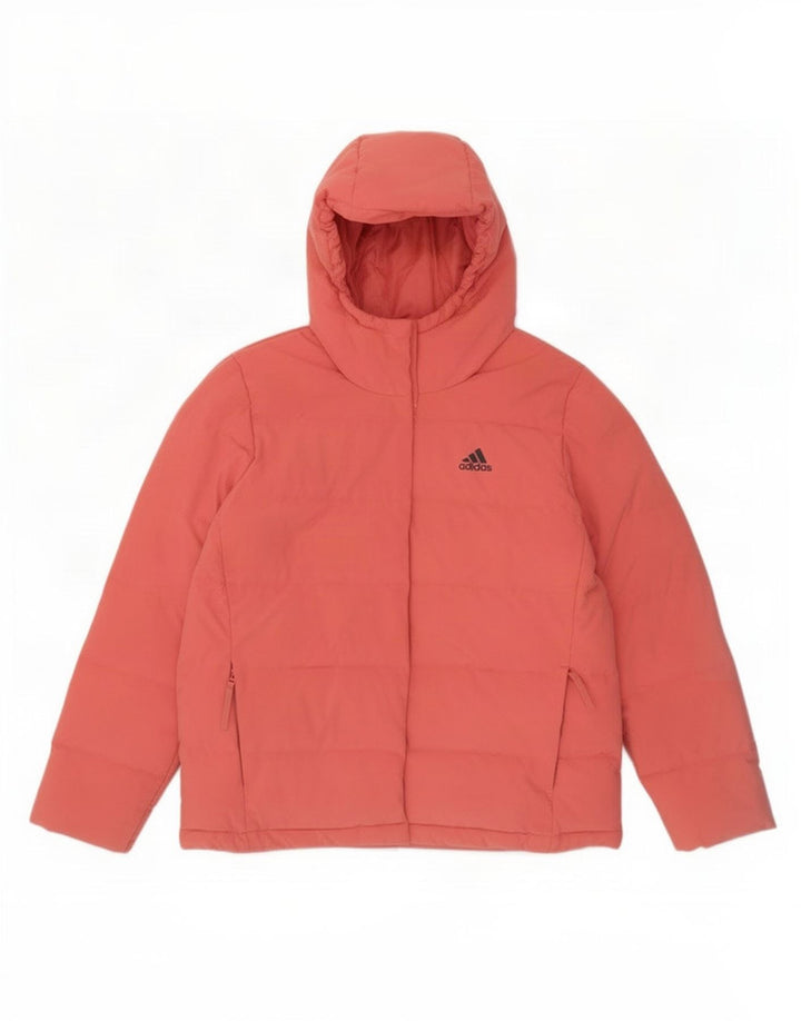 Adidas Veste rembourrée à capuche pour femme UK 12/14 Rose moyen Polyester