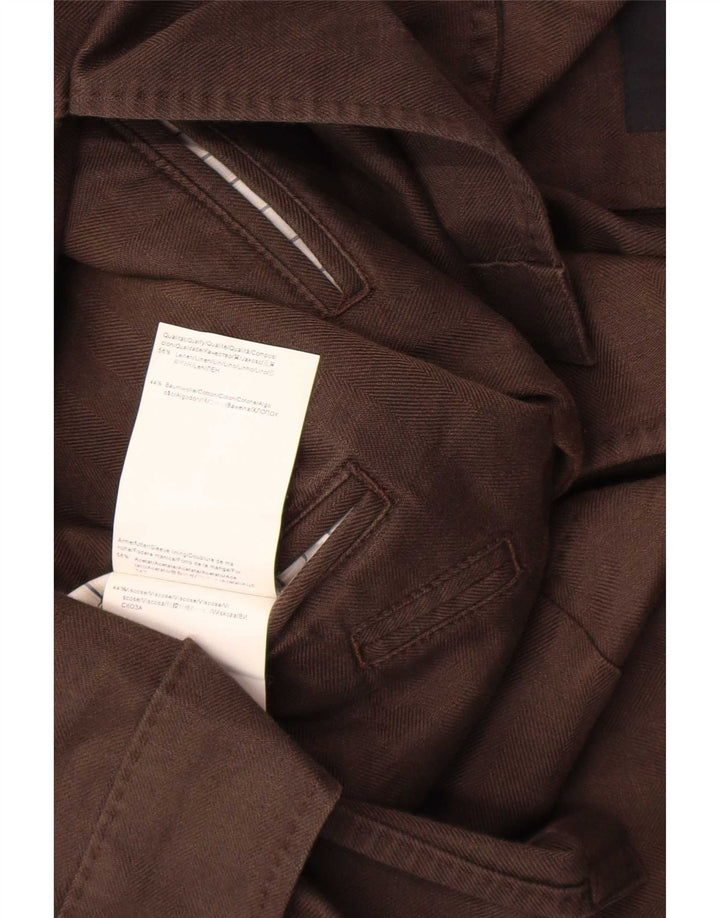 Hugo Boss Veste blazer à 2 boutons pour homme EU 52 XL Lin marron