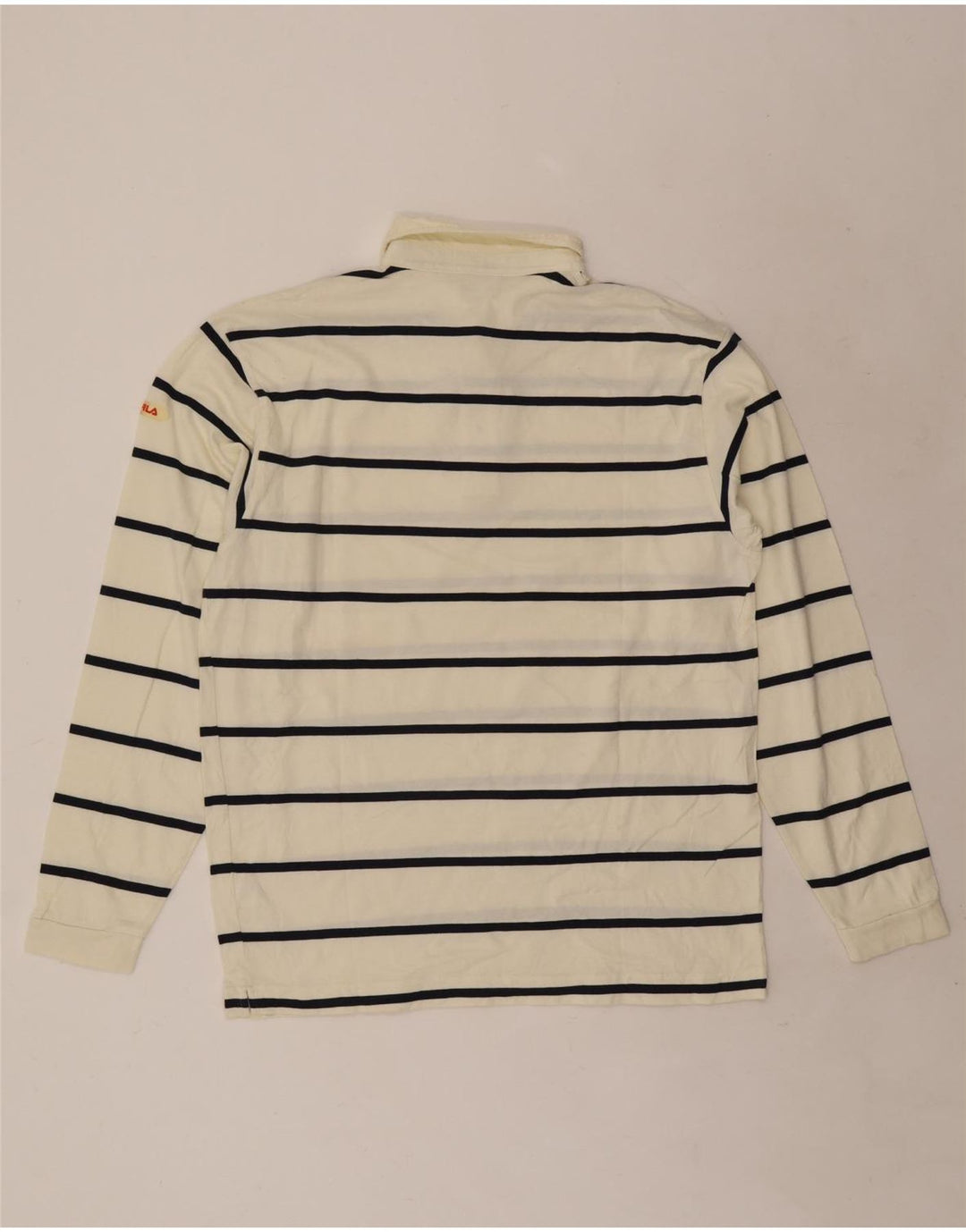 Fila Polo à Manches Longues Homme Blanc Cassé Coton Rayé