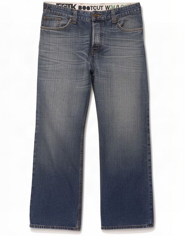 Fcuk Jeans Bootcut Homme W34 L32 Bleu Coton