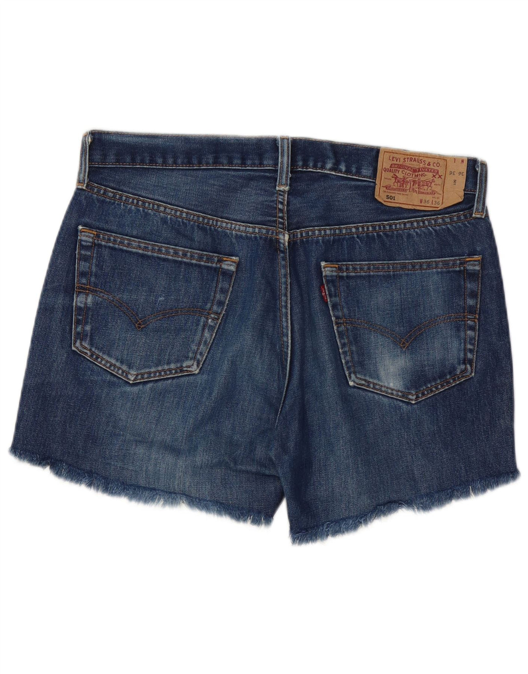LEVI'S Short en jean vieilli 501 pour femme W36 XL en coton bleu
