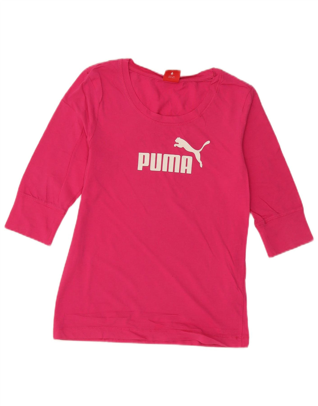 Puma Haut graphique pour femme à manches 3/4 UK 12 Rose moyen Coton
