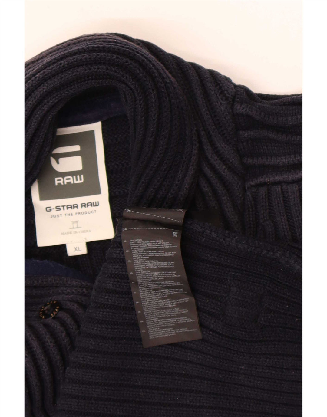 G-Star Pull à col boutonné pour homme XL Bleu marine Coton