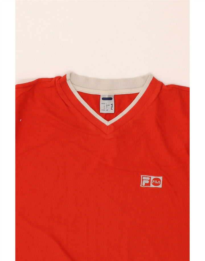 FILA Mens T-Shirt Top Large Red Cotton Vintage Fila and Second-Hand Fila from Messina Hembry 