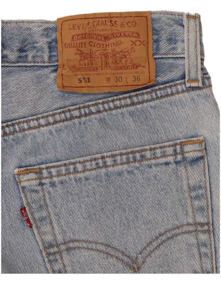 Levi's Short en Jean Taille Haute 501 Femme Bleu Moyen W30