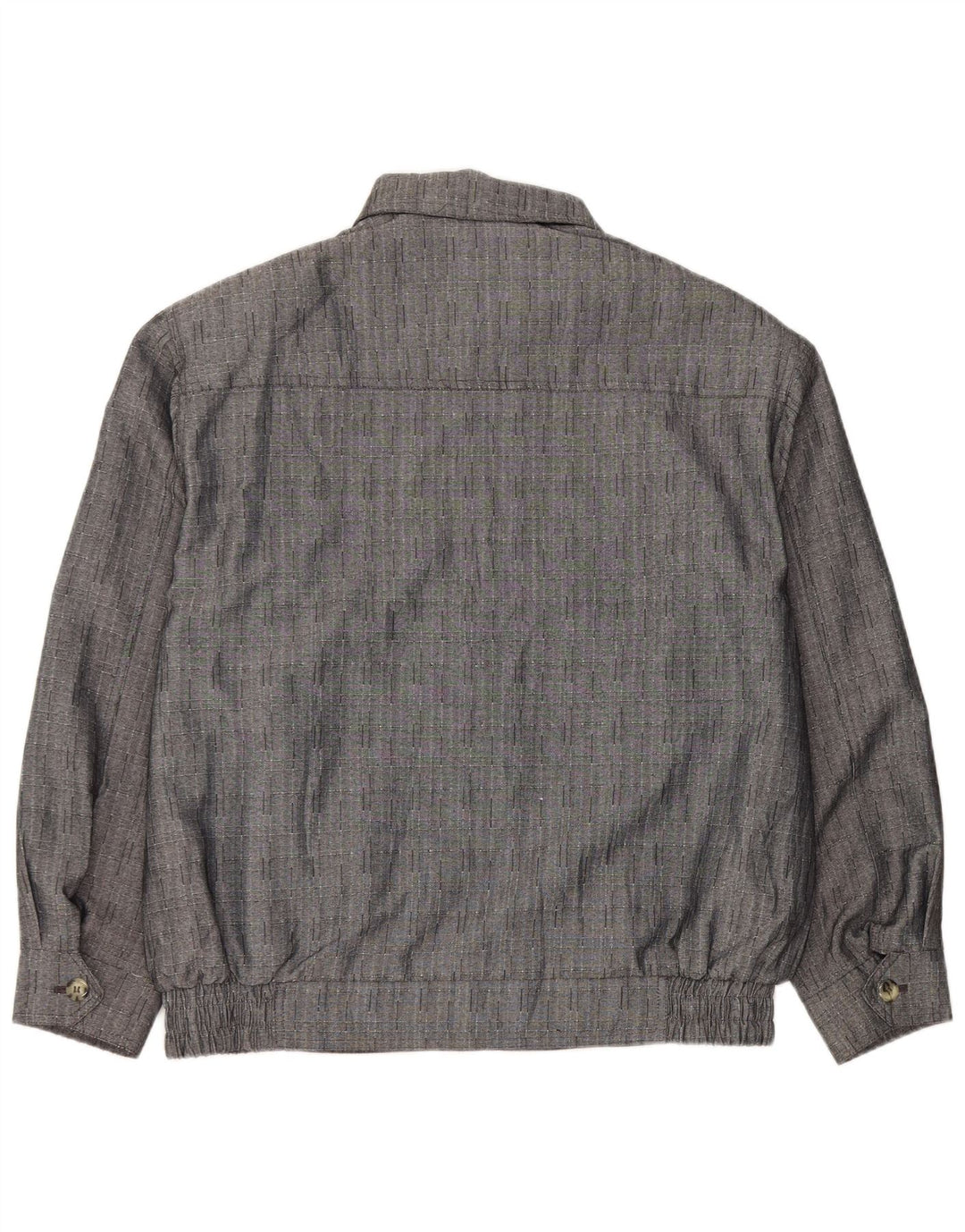vintage Mens Bomber Jacket IT 50 Grand Gris Check Polyester