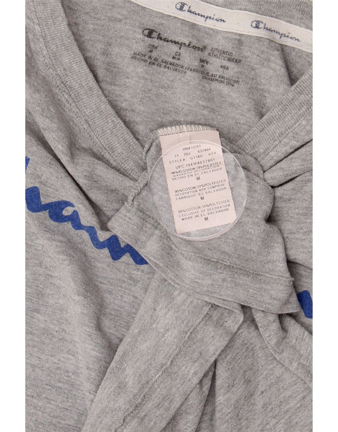 CHAMPION T-Shirt Graphique Femme UK 12 Gris Moyen Coton