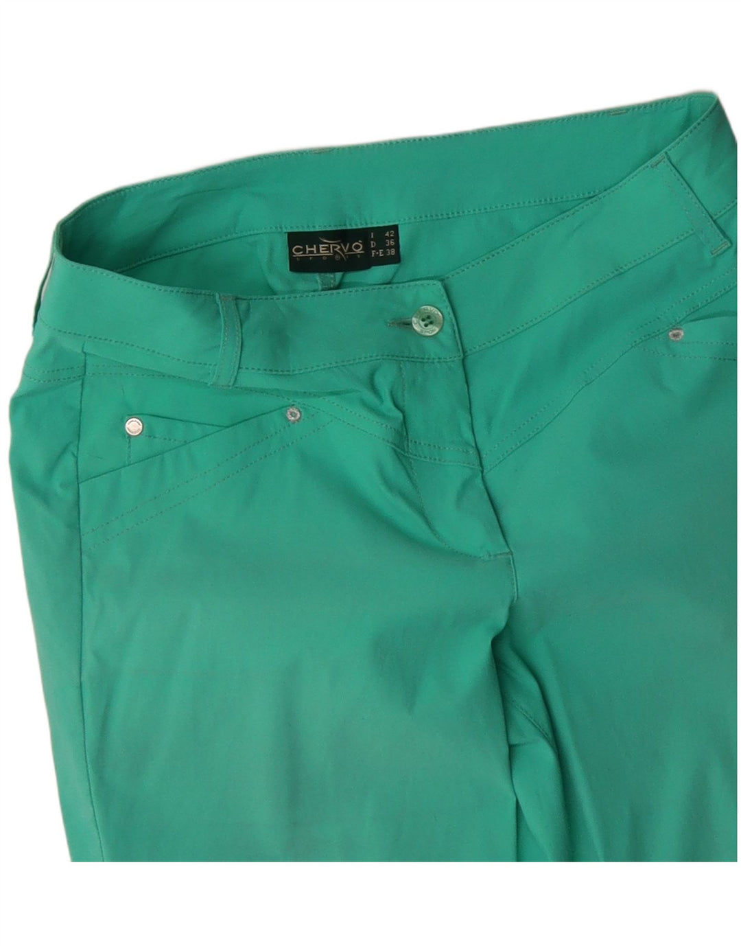 Chervo Pantalon décontracté slim pour femme IT 42 Medium W30 L27 Turquoise