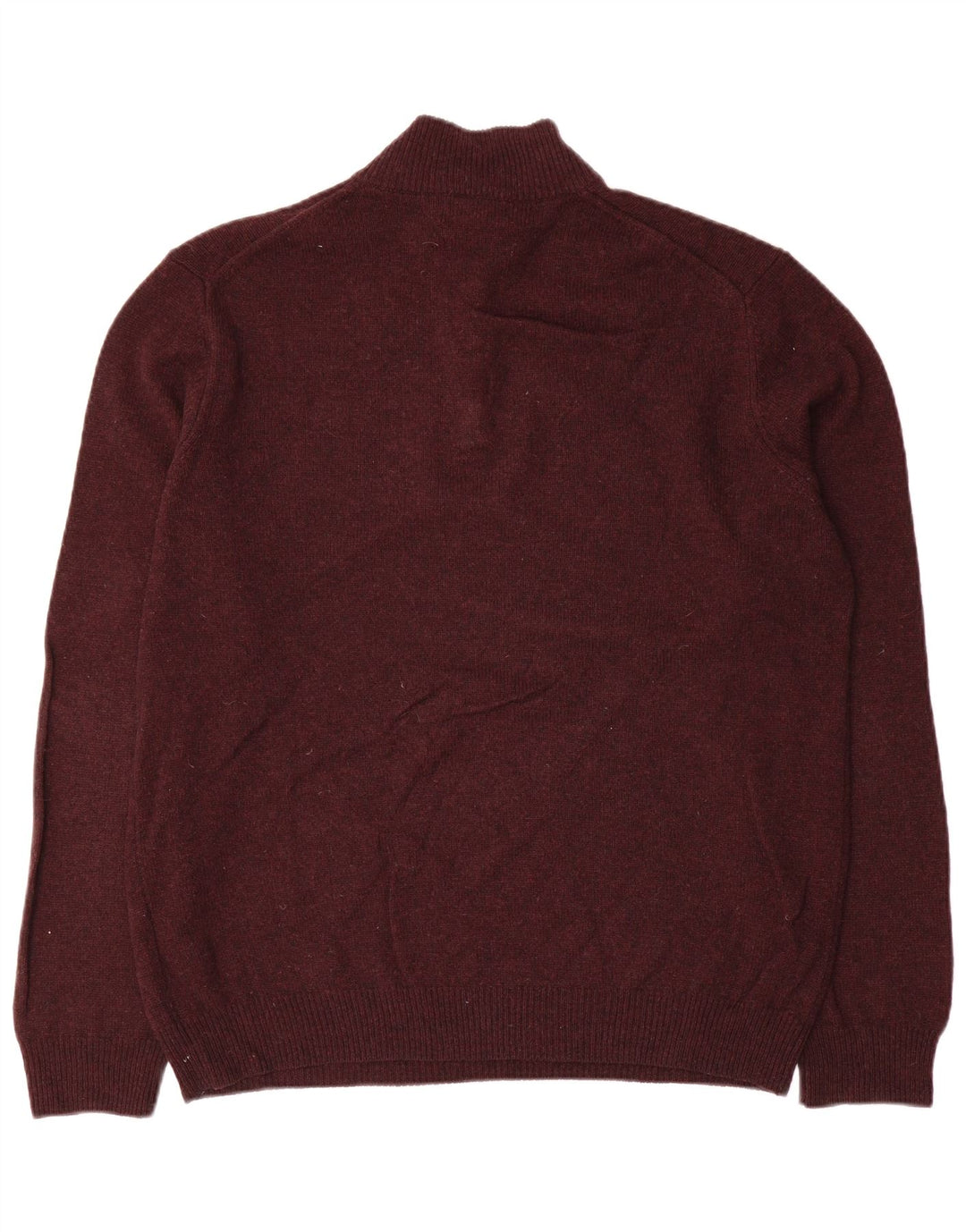 Marks & Spencer Pull à col zippé pour homme Grande laine bordeaux