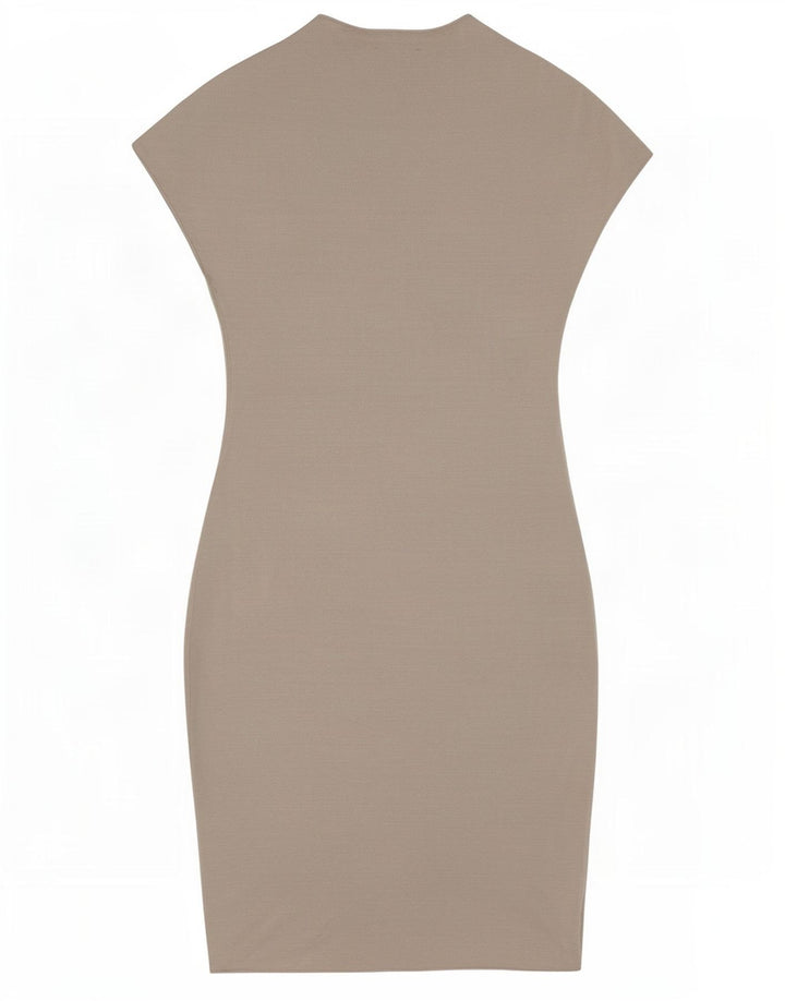 Zara Femme Robe Moulante UK 8 Petite Viscose Grise