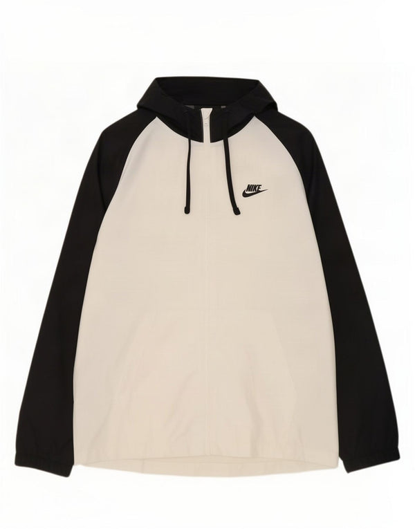 Nike Veste de survêtement à capuche pour homme Taille L en polyester color block blanc