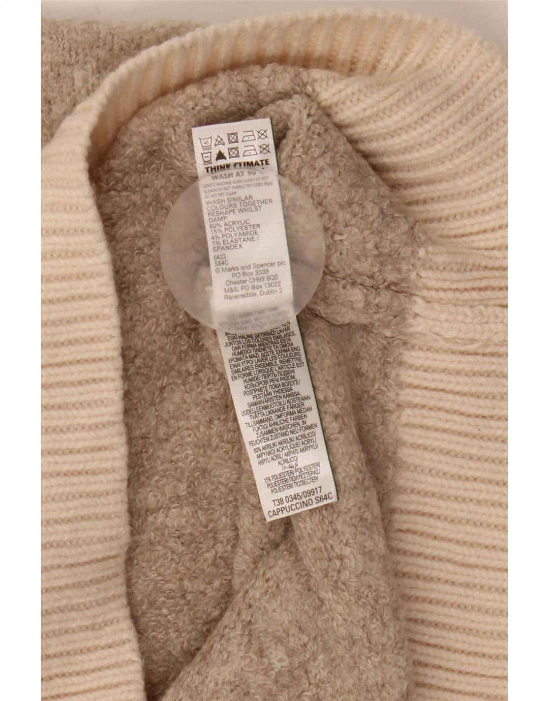 Marks & Spencer Pull col roulé pour femme UK 14 Beige moyen