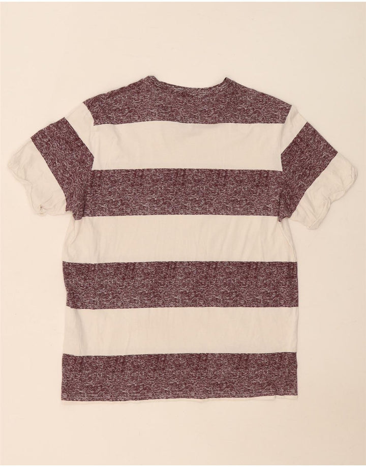 Jack & Jones T-Shirt Homme Blanc Rayé Coton Moyen