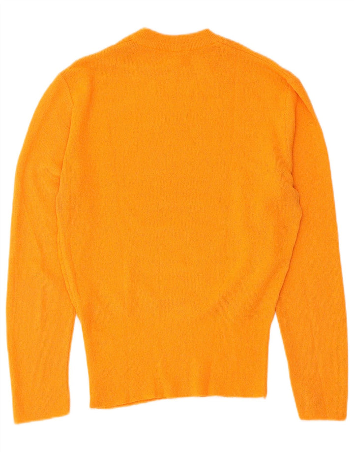 vintage Femme Crew Neck Jumper Pull IT 46 Grand Orange Rayé