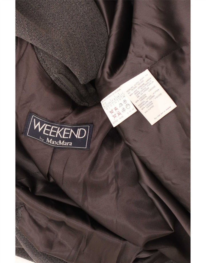 Max Mara Veste blazer week-end pour femme UK 16 Grand chevron gris