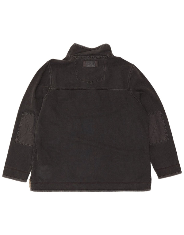 Fat Face Sweat-shirt à col zippé pour homme 2XL Gris Coton