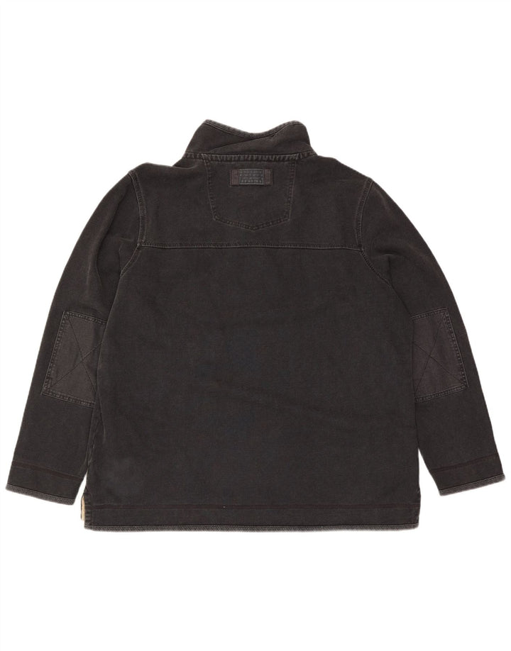 Fat Face Sweat-shirt à col zippé pour homme 2XL Gris Coton