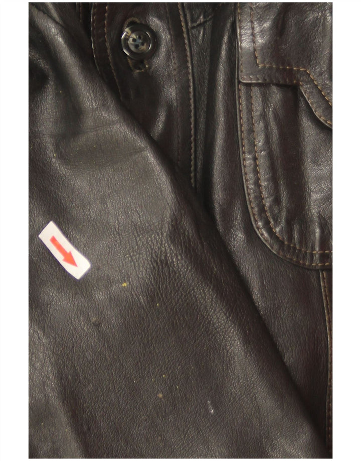veste en cuir homme vintage UK 36 Petit Noir