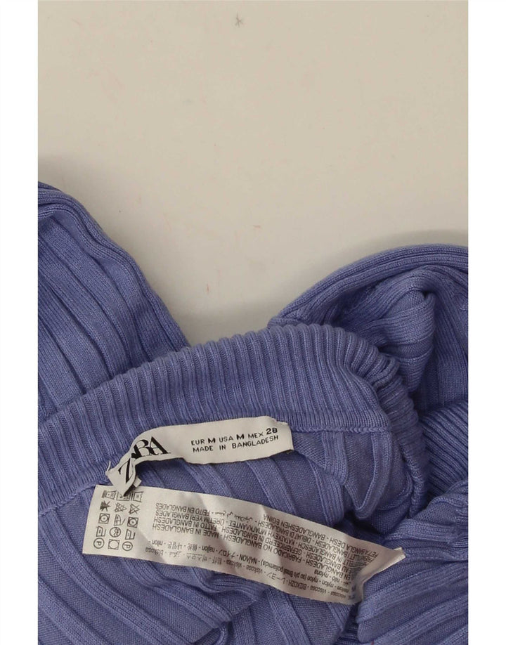 Zara Pull court surdimensionné à col roulé pour femme UK 12 Violet moyen