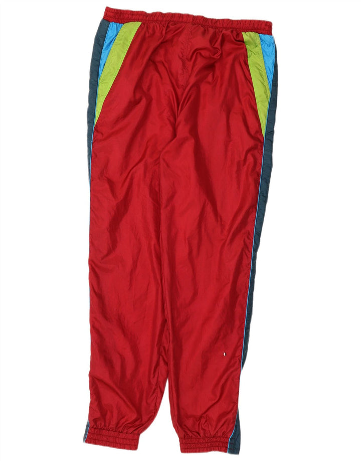 vintage Mens Survêtement Pantalon Joggers Grand Colorblock Rouge