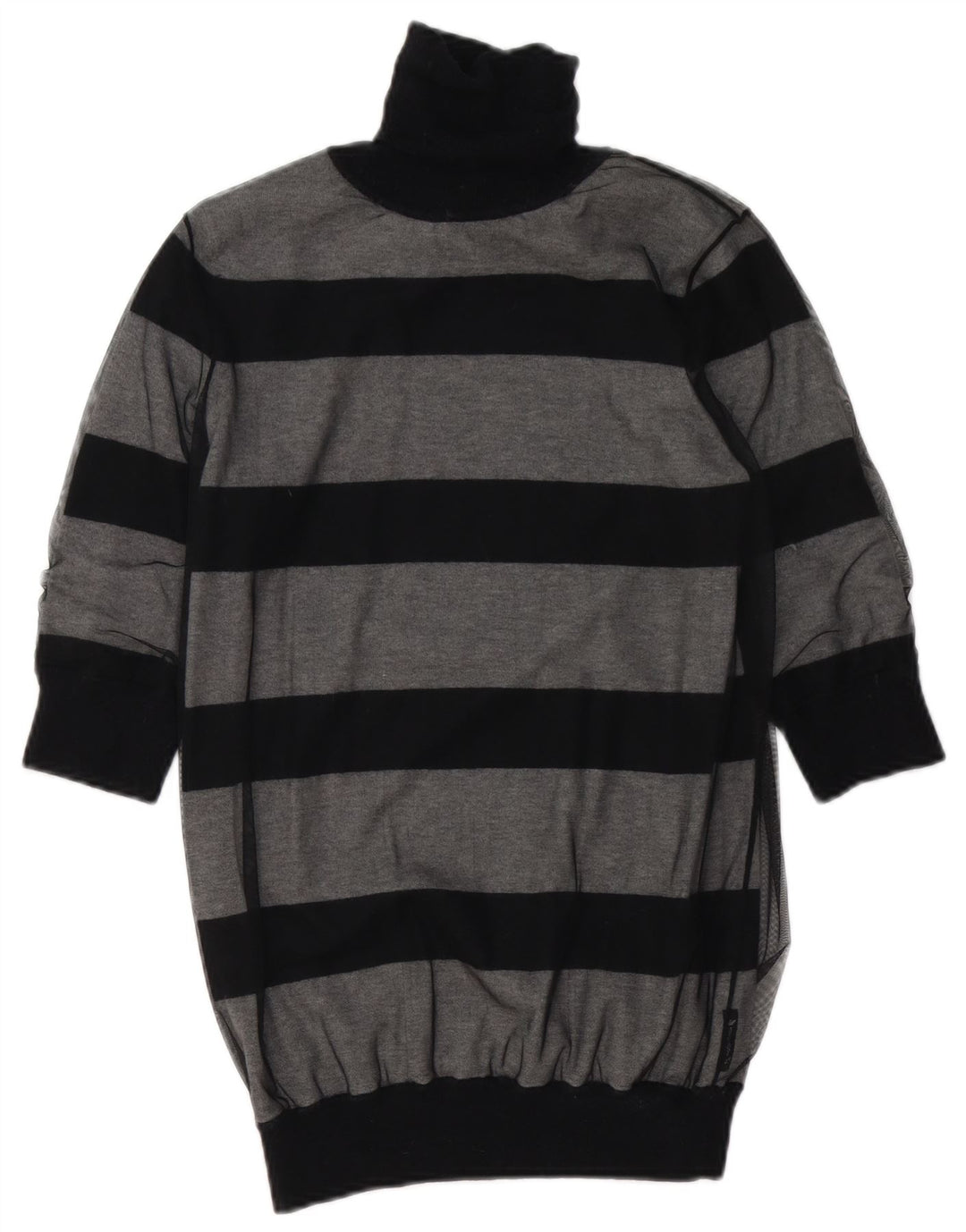 Armani Jeans Pull col roulé pour femme UK 12 Gris moyen rayé