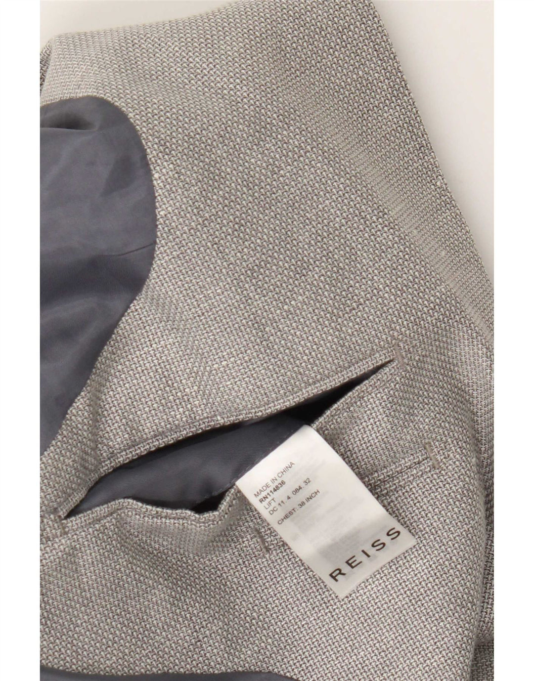 Reiss Veste Blazer 2 Boutons Homme UK 38 Laine Gris Moyen