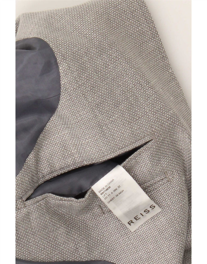 Reiss Veste Blazer 2 Boutons Homme UK 38 Laine Gris Moyen