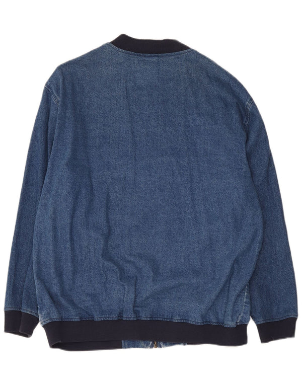 Asos Femme Veste En Jean Oversize UK 10 Petit Bleu Colorblock Coton
