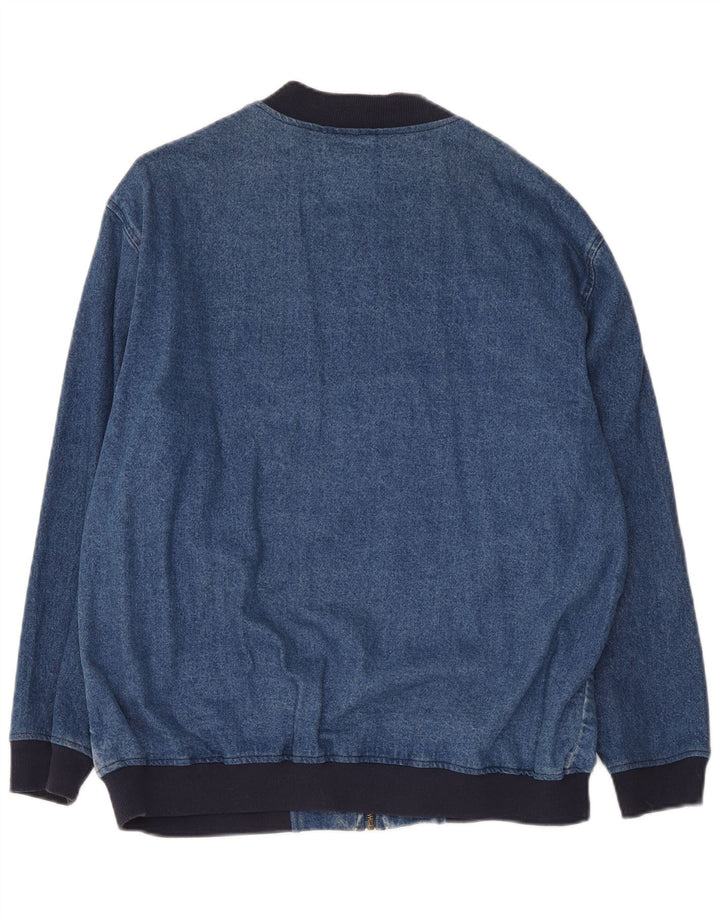 Asos Femme Veste En Jean Oversize UK 10 Petit Bleu Colorblock Coton