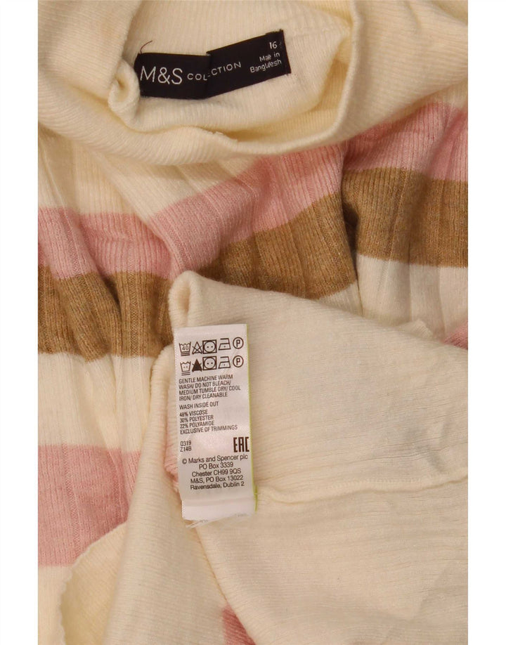 Marks & Spencer Pull col roulé pour femme UK 16 Large Multicolore
