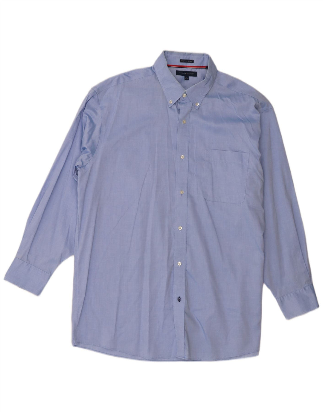 Tommy Hilfiger Chemise coupe régulière pour homme Taille 17 XL Bleu Coton