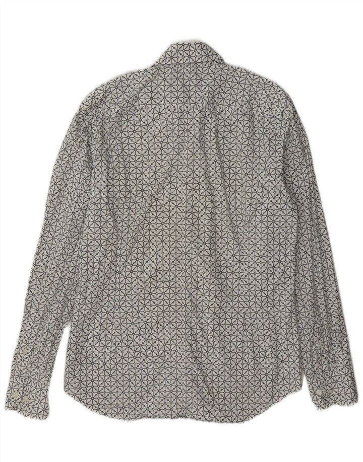 G-Star Chemise Super Slim Fit Homme Blanc Moyen Coton Géométrique