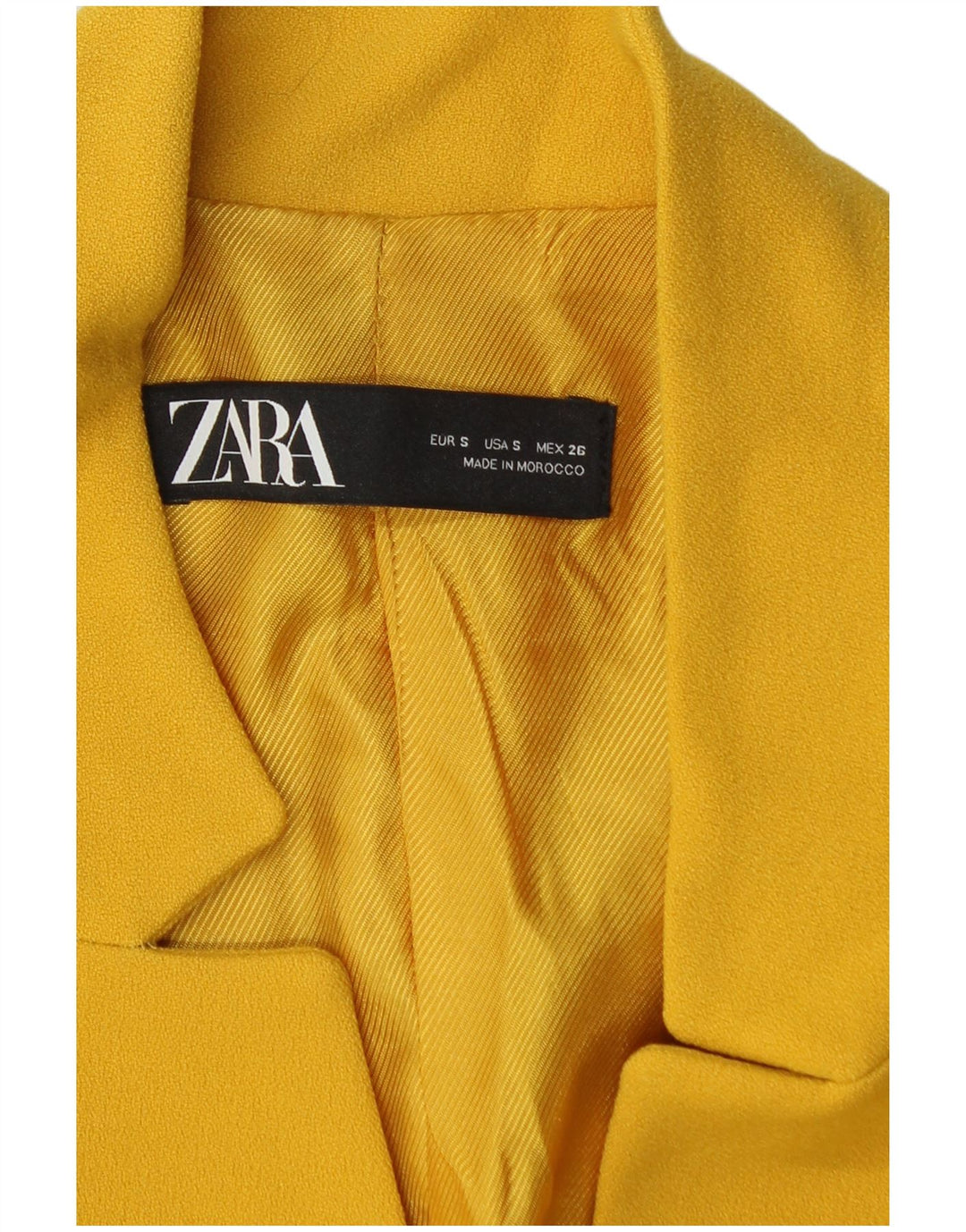 ZARA Veste blazer ouverte pour femme UK 10 Small Jaune