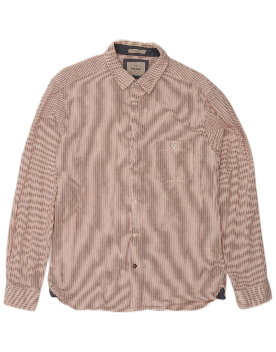 Chemise Slim Fit Homme White Stuff Coton Rayé Rose Moyen