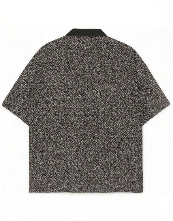 Please Chemise à manches courtes pour femme UK 18 XL Noir Géométrique