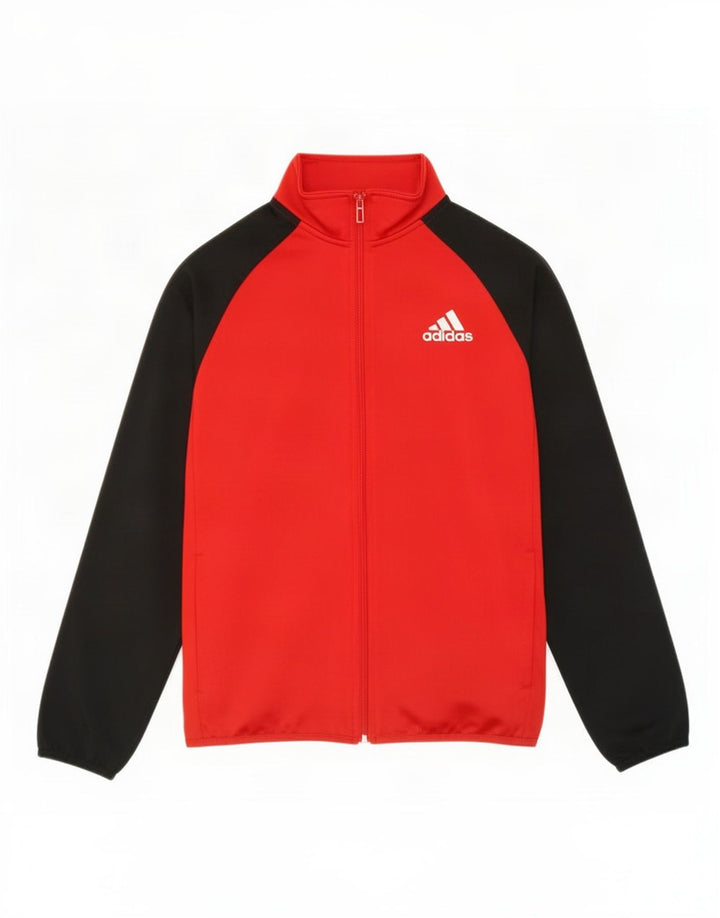 Adidas Veste de Survêtement Garçon 13-14 ans Rouge Colorblock Polyester