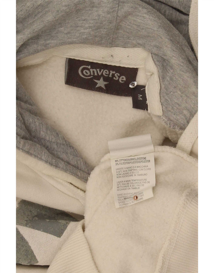 Converse Pull à Capuche Graphique Homme Blanc cassé Coton