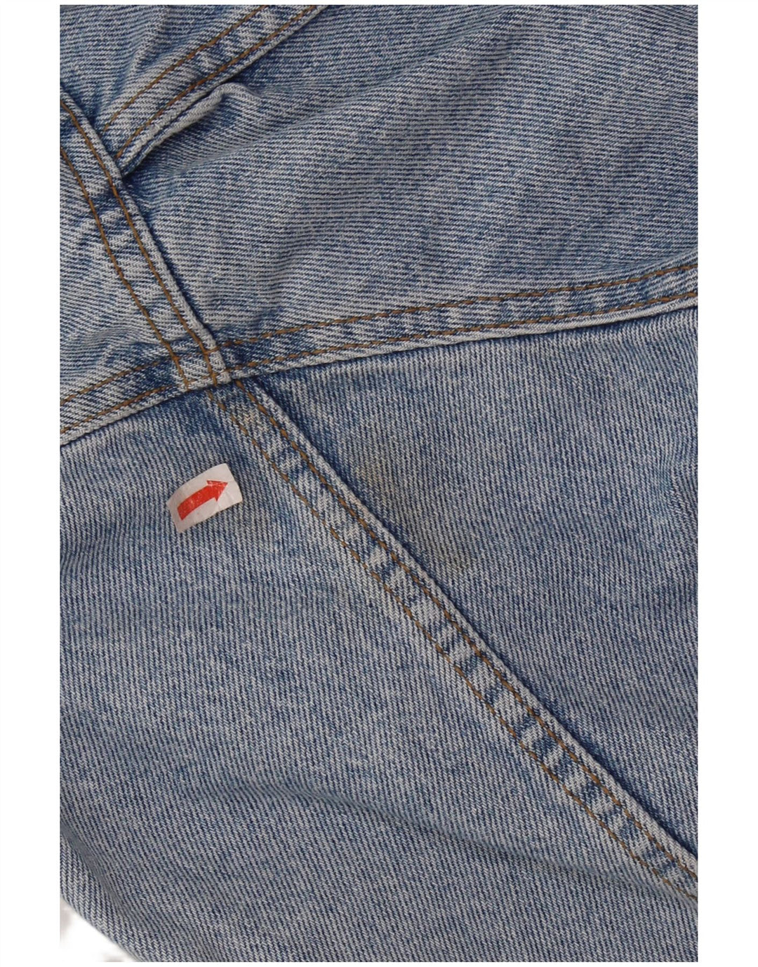 VINTAGE Veste en denim graphique pour homme UK 36/38 Petit coton bleu