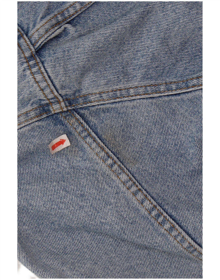 VINTAGE Veste en denim graphique pour homme UK 36/38 Petit coton bleu