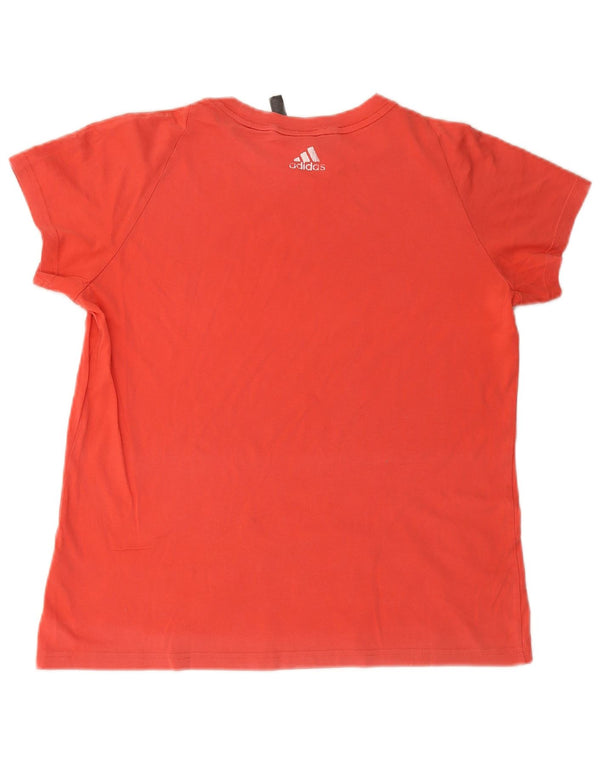 ADIDAS T-shirt graphique pour femme UK 18 XL Rouge Coton