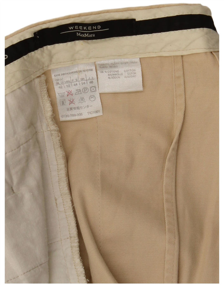 Max Mara Jupe droite week-end pour femme UK 14 Large W32 Coton beige