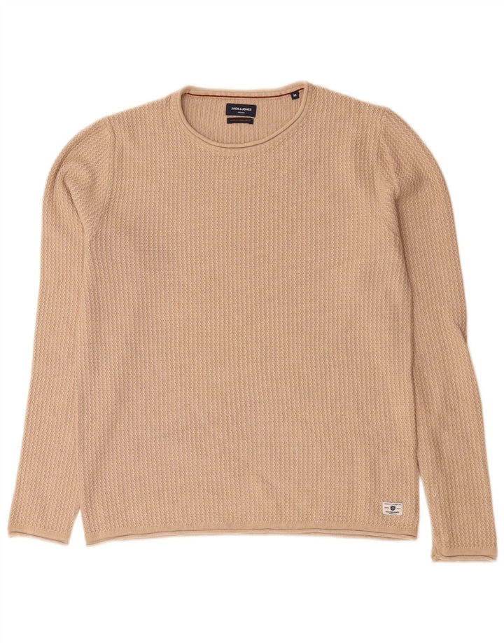 Jack & Jones Pull Col Rond Homme Beige Moyen Coton