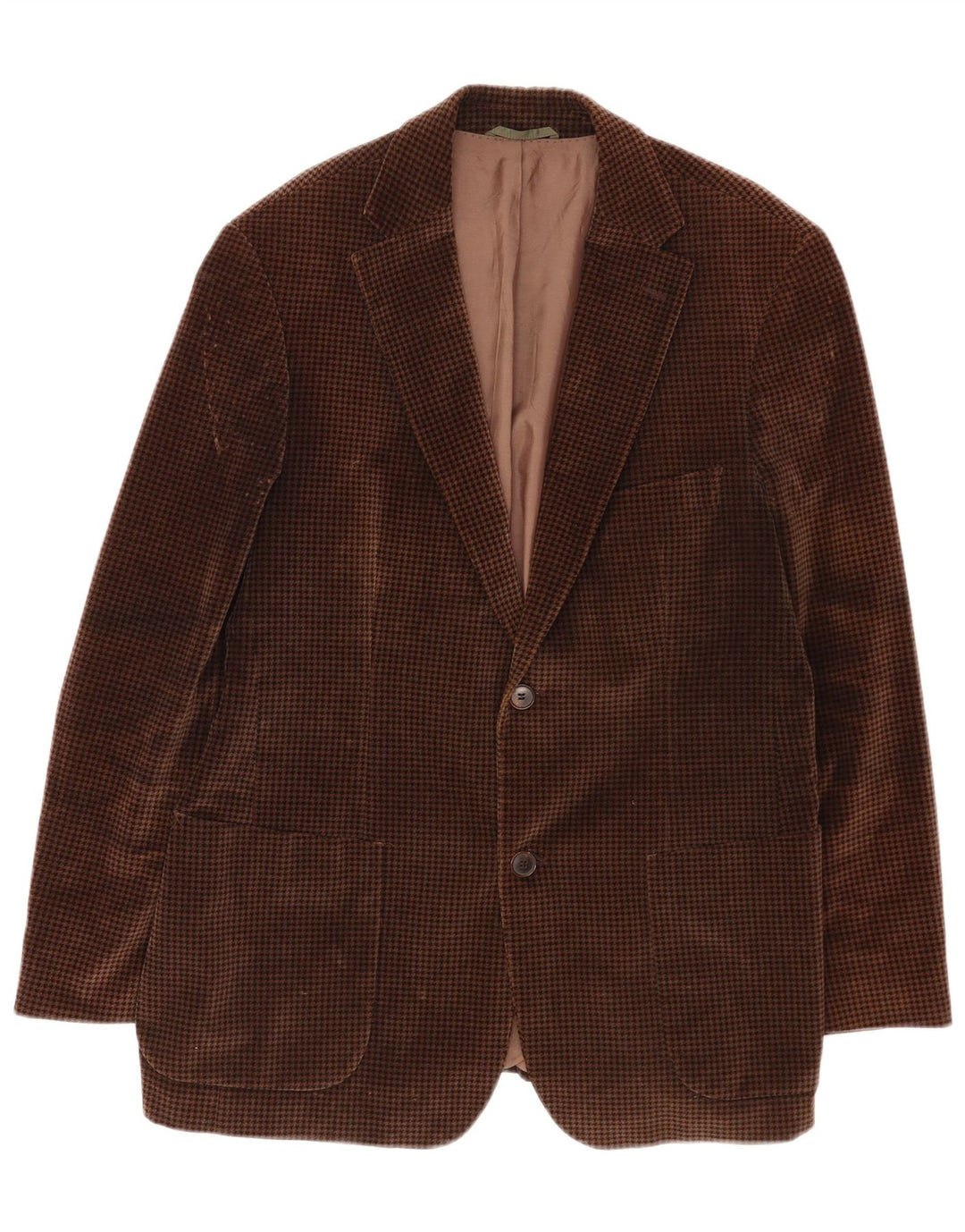 Hugo Boss Veste blazer à 2 boutons pour homme EU 50 Large en viscose pied-de-poule marron
