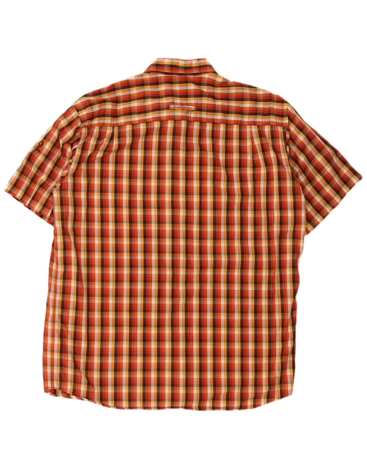 Camel Active Chemise à manches courtes pour homme à carreaux orange