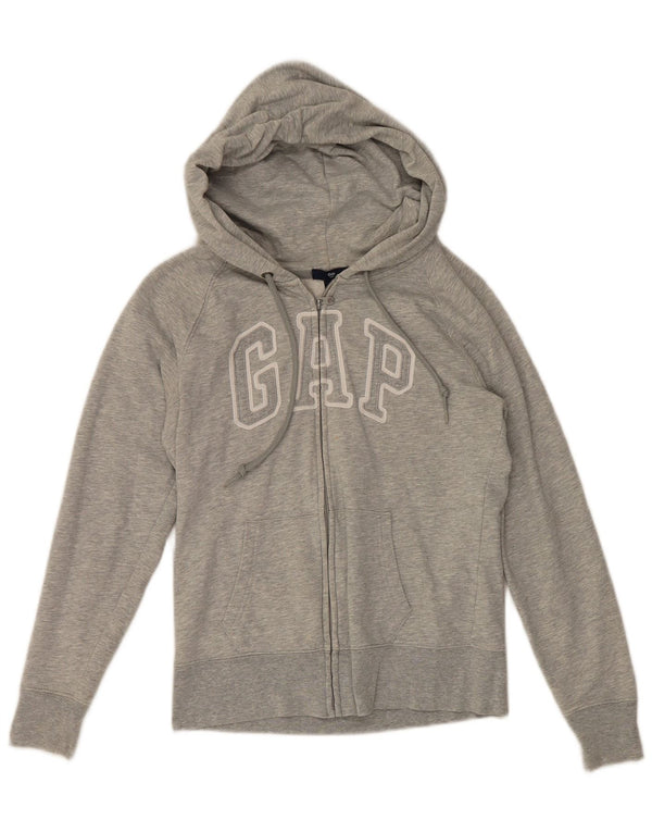 Gap Pull à capuche zippé graphique pour femme UK 8 petit gris moucheté