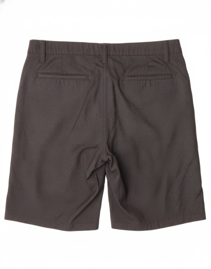 HURLEY Mens Chino Shorts W34 Large Grey Herringbone Polyester