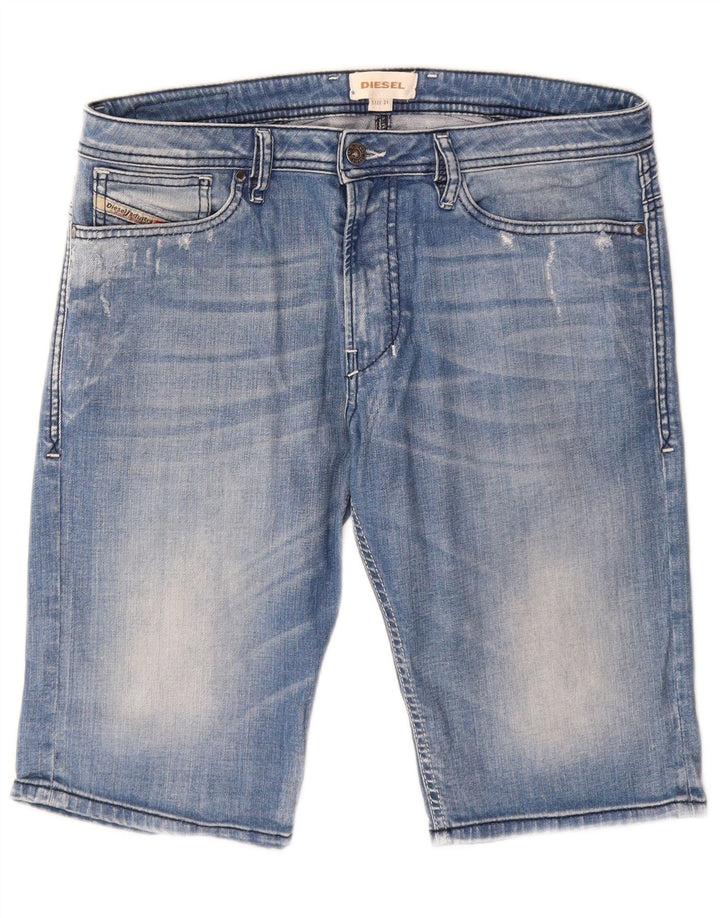 Diesel Short en jean vieilli W31 pour homme Bleu moyen en coton